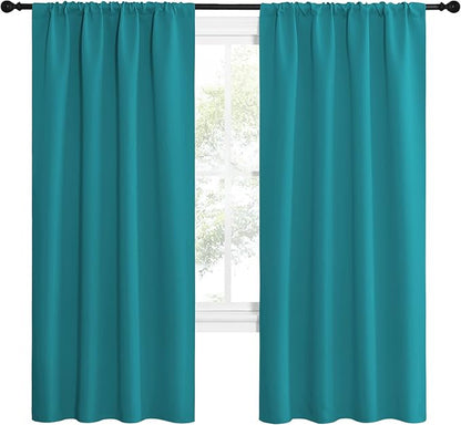 NICETOWN Peacock Blue Blackout Curtains Panels - Image 2