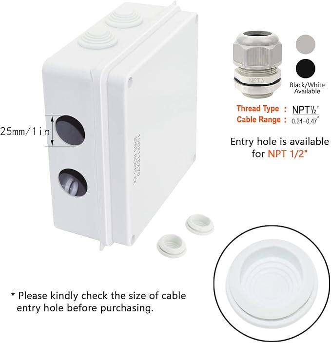 LeMotech ABS Plastic Dustproof Waterproof IP65 Junction Box Universal - Image 5