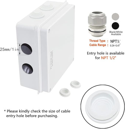 LeMotech ABS Plastic Dustproof Waterproof IP65 Junction Box Universal - Image 5