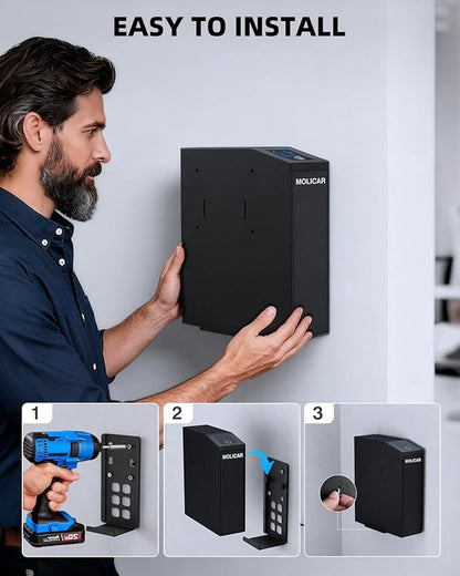 Biometric Gun Safe for Handgun Fingerprint 3 Ways Quick Access Slider Pistol - Image 5