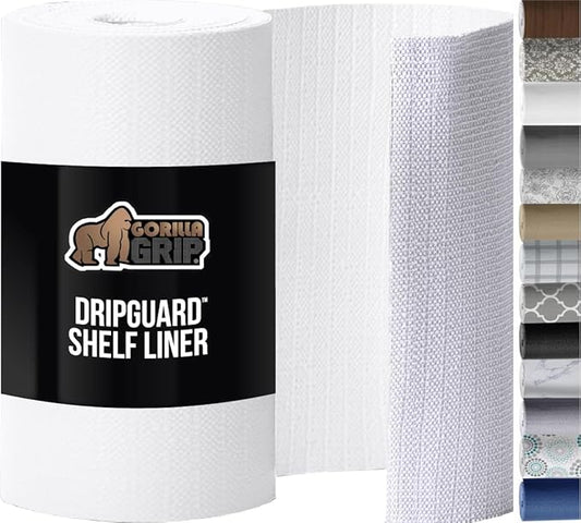 GORILLA GRIP DripGuard Shelf Liner, Non-Adhesive Drawer and Kitchen Cabinet by GorillaGrip