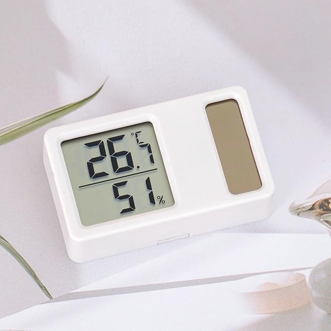 Thermometers Hygrometer Solar Power Desktop Temperature Humidity Meter Gauge - Image 3