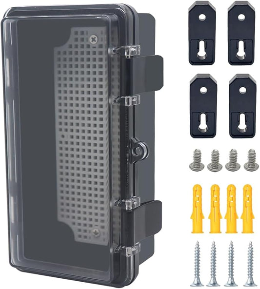 Junction Box, Hinged Black Clear Cover IP67 Waterproof ABS Project Box by Otdorpatio