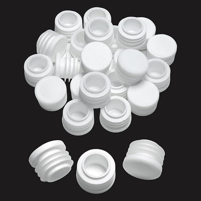 7/8" Plastic Hole Plugs White -Round Chair Leg Caps, Flush Mount Pipe Plugs by EASYEAH