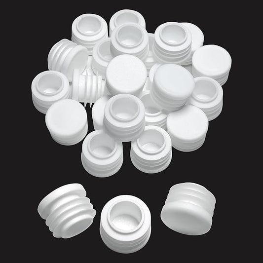 7/8" Plastic Hole Plugs White -Round Chair Leg Caps, Flush Mount Pipe Plugs by EASYEAH
