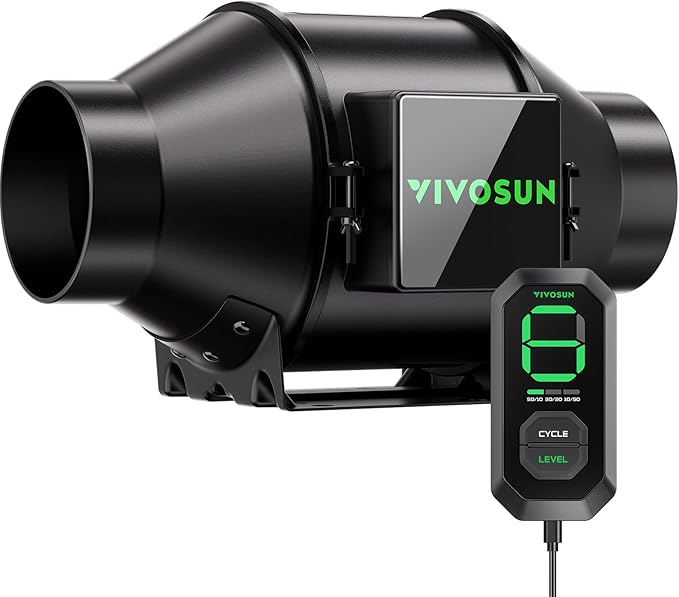 VIVOSUN G4 4" Inline Duct Fan & 3 Cycle Modes E12 Speed Controller, AeroZesh by VIVOSUN