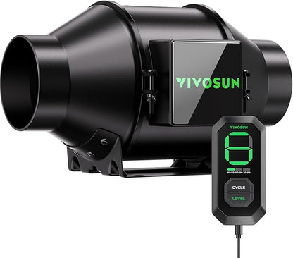 VIVOSUN G4 4" Inline Duct Fan & 3 Cycle Modes E12 Speed Controller, AeroZesh by VIVOSUN