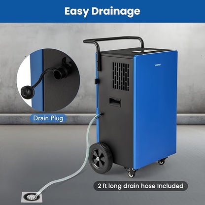COSTWAY 215 Pint Commercial Dehumidifier, 000 Sq.Ft Industrial Dehumidifier - Image 3