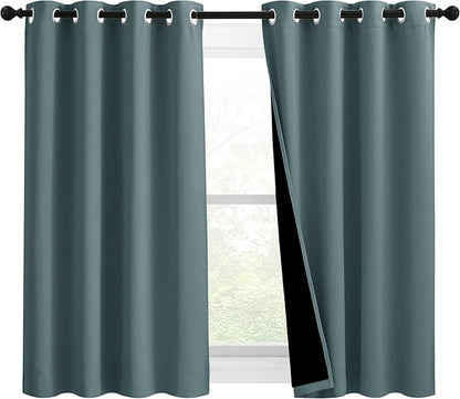 NICETOWN 100% Blackout Curtains 54 inches Long, Double-Deck Completely Blackout by NICETOWN