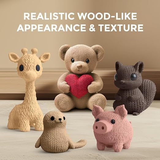 Real Wood Fiber PLA Filament 1.75mm Light Brown Color, Natural Matte Texture - Image 3