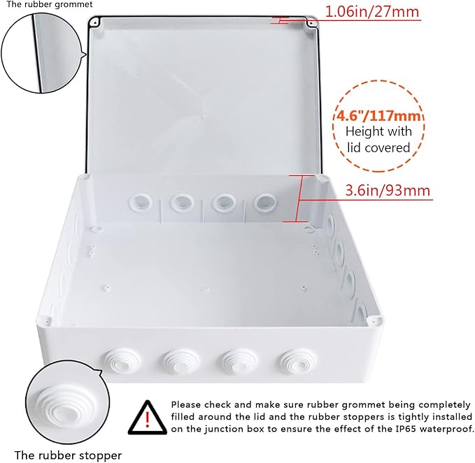 LeMotech ABS Plastic Dustproof Waterproof IP65 Junction Box Universal - Image 4