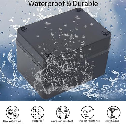 Junction Box, IP67 Waterproof ABS Black Project Box - Image 2
