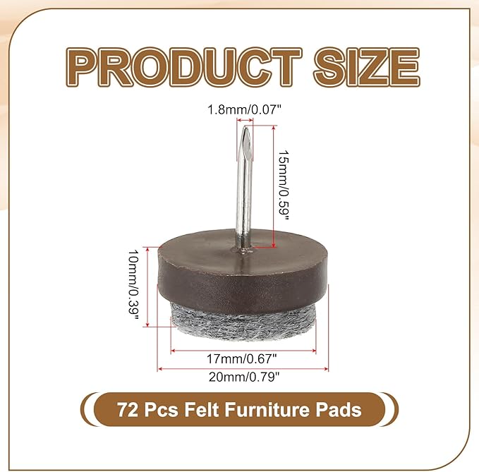 PATIKIL 20 mm Nail-on Felt Pads - Image 2