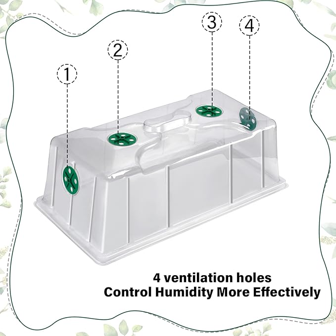 Foaincore 20 Packs 7'' Tall Humidity Vented Domes 1020 Flat Trays Cover Clear - Image 3