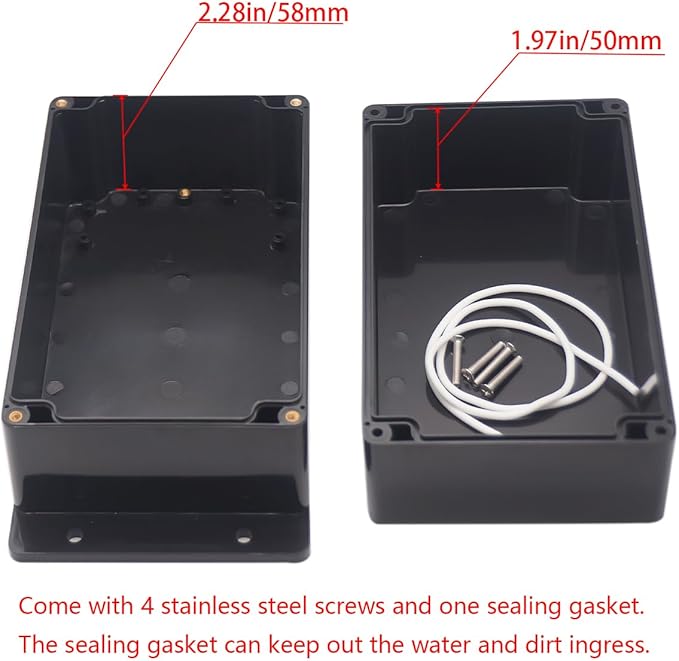 Project Box ABS Plastic Black Electrical Boxes IP65 Waterproof DIY Electronic - Image 4