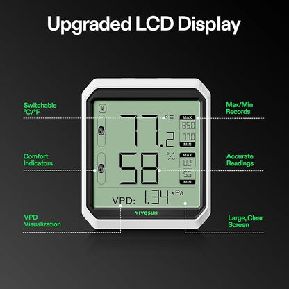 VIVOSUN AeroLab THB1 Wireless Bluetooth Hygrometer Thermometer Indoor, Smart - Image 7