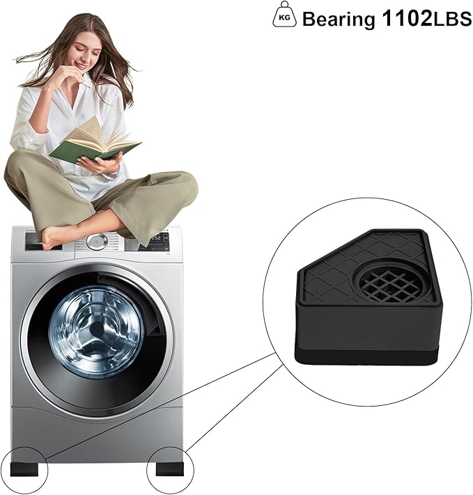 4Pcs Anti Vibration Pads for Washing Machine, Stops Washer Dryer Moving - Image 6