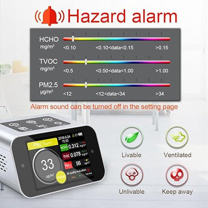 A16 Air Quality Monitor Indoor PM1.0 PM2.5 PM10 Dust Meter TVOC HCHO Pollution - Image 6