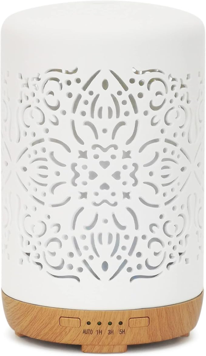 Earnest Living Essential Oil Diffuser White Ceramic Diffuser 250 ml Timers by EarnestLiving