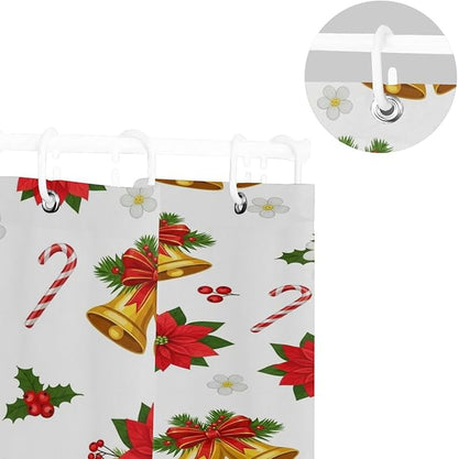 Christmas Leaves White Shower Curtain Liner 72×72 inch - Image 5