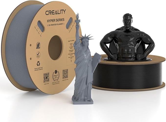 Creality Hyper PLA Filament 1.75mm Black & Grey 2KG, 30-600mm/s High Speed PLA by Creality
