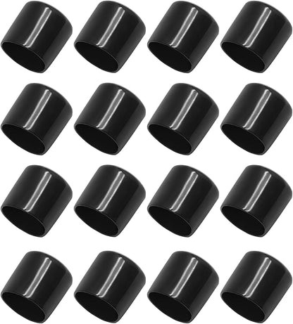 12 Pcs Round Rubber End Caps 1.1" ID Vinyl Flexible Bolt Chair Foot Covers by Bonsicoky
