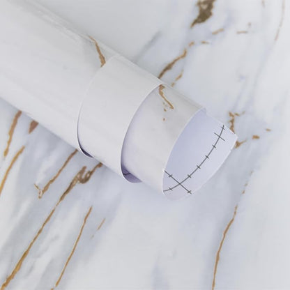 Gold White Marble Countertop Self Adhesive Covering Waterproof Granite Contact by BoobestPeelStickWallpaper