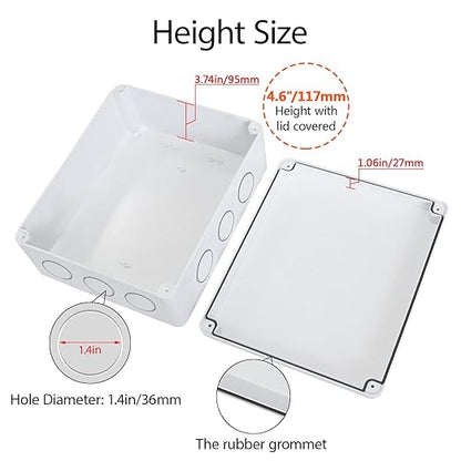 LeMotech Junction Box, Electrical Box IP65 Water Resistant Dustproof ABS - Image 6