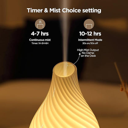 Art Glass Essential Oil Diffuser - 160ml Ultrasonic Cool Mist Scent Aroma - Image 4