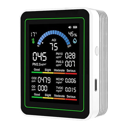 Air Quality Monitor Indoor, 10 in 1 Portable Smartair Quality Tester by zemeollo