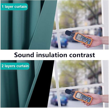 NICETOWN 100% Blackout Curtain Panels, Thermal Insulated Black Liner Curtains - Image 4