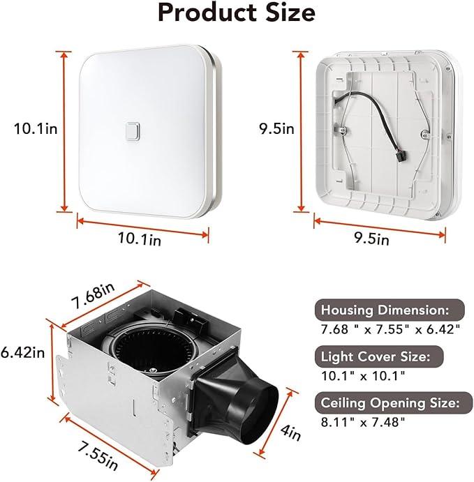 OREiN 2-in-1 Bathroom Exhaust Fan - Image 2