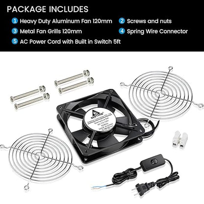 GDSTIME 120mm x 25mm 110V 115V 120V AC Powered Fan Dual Ball Bearing - Image 7