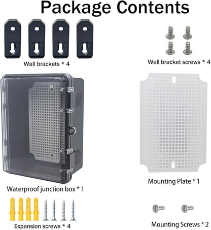 Junction Box, Hinged Black Clear Cover IP67 Waterproof ABS Project Box - Image 6