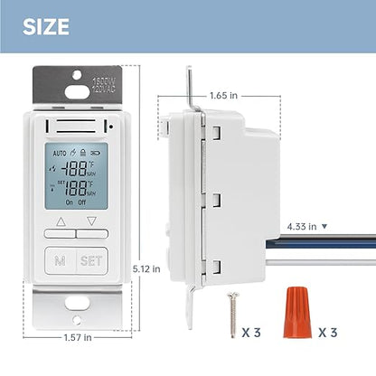 Humidity Sensor Switch, Ortis in-Wall Bathroom Fan Automated Control Switch - Image 7