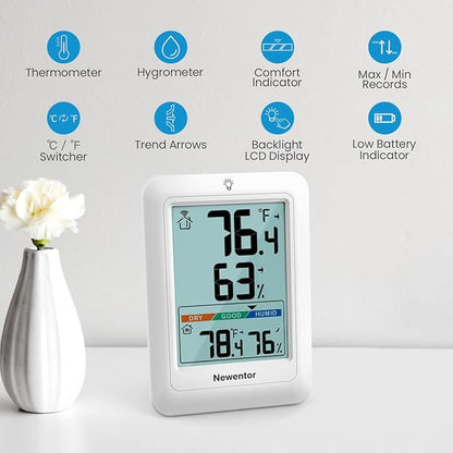 Newentor Indoor Outdoor Thermometer Wireless, Weather Stations Wireless Indoor - Image 8