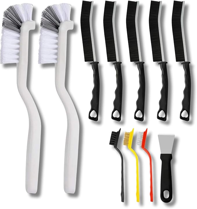 Crevice Cleaning Brush Set 11-Piece Multi-Purpose Hard & Soft Bristle Brushes by Unknown