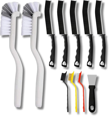 Crevice Cleaning Brush Set 11-Piece Multi-Purpose Hard & Soft Bristle Brushes by Unknown