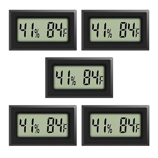 Mini Thermometer Hygrometer, Large Number Fahrenheit LCD Display Digital by Rojuna