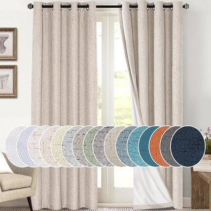 PrinceDeco Linen Blackout Curtains by PrinceDeco