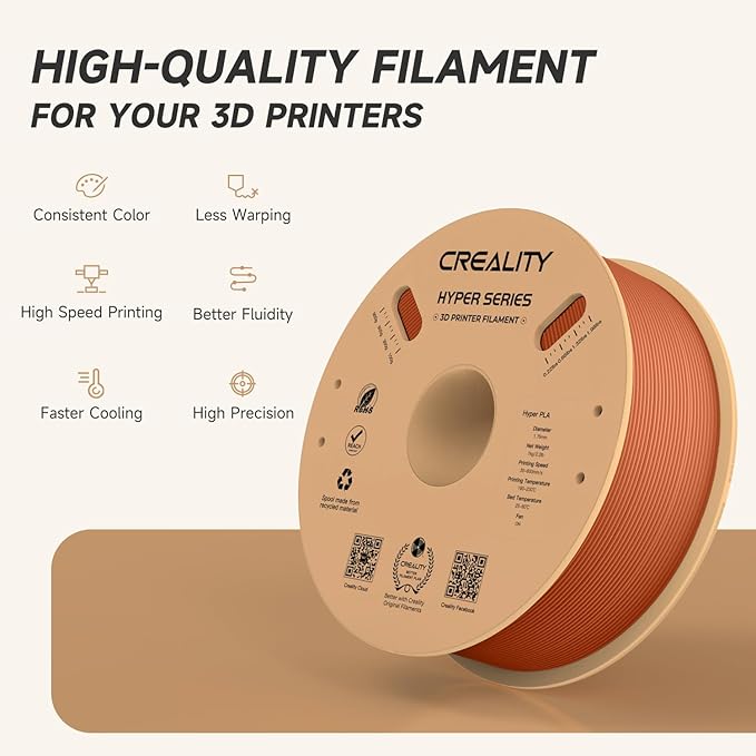 Official Creality Hyper PLA Filament 1.75mm, High Speed PLA 30-600mm/s Rapid 3D - Image 3