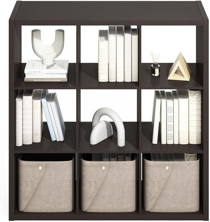 Furinno Simple Cube Storage Organizer, 9-Cube Display Shelf, Open Back Shelving - Image 6