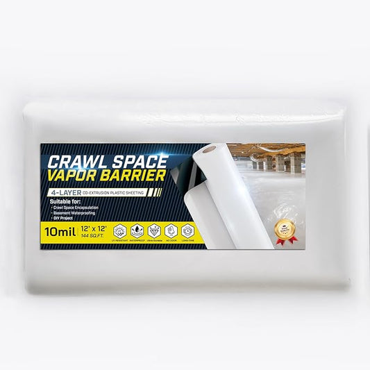 Crawl Space Vapor Barrier, 10 Mil Vapor Barrier, Drop Cloth Moisture Barrier by VAPLINX
