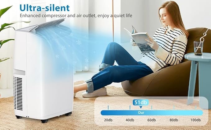 14000Btu Portable Air Conditioner Cools up to 750 Sq.Ft, 3-in-1 Quiet Portable - Image 3