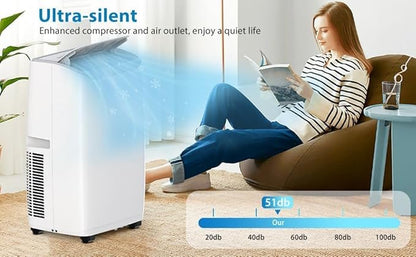 14000Btu Portable Air Conditioner Cools up to 750 Sq.Ft, 3-in-1 Quiet Portable - Image 3