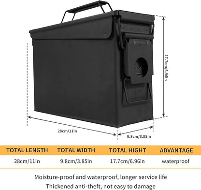 GUGULUZA Metal Ammo Can 30/50 Cal, Lockable Bullet Storage Case, Waterproof & - Image 4