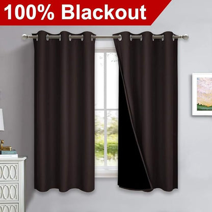 NICETOWN 100% Blackout Curtains 54 inches Long, 1 Pair, 42 inches Width Each - Image 2