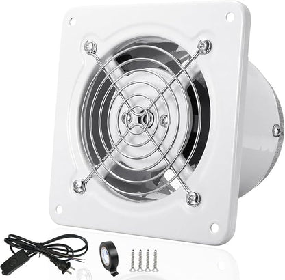 4'' Wall-Mounted Exhaust Fan, Small Bathroom Metal Iron Ventilation Fan by ACEDUROBLA