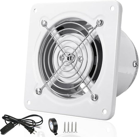 4'' Wall-Mounted Exhaust Fan, Small Bathroom Metal Iron Ventilation Fan by ACEDUROBLA