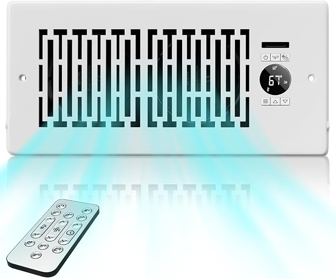 Register Booster Fan Fits 4” x 10” Register Holes, Quiet 10-Speeds, Improves by MOTCTQVD
